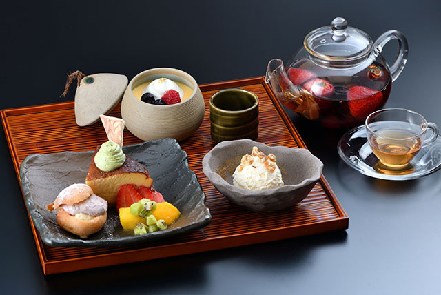 自家製京ちぃずのお三時盆　なのはな